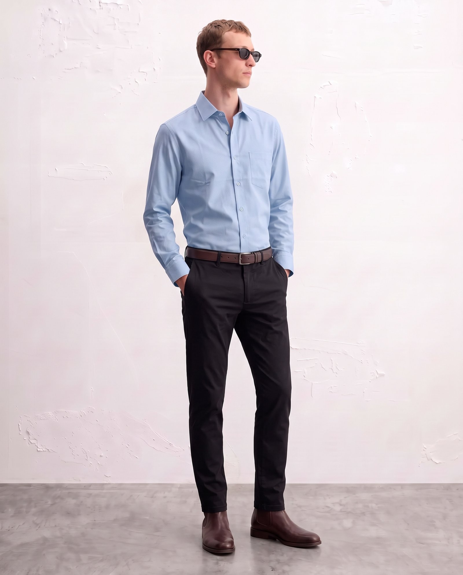 Gianni Visentin - Kemeja Formal Oxford Reguler Fit Light Blue - 9110 - Image 2