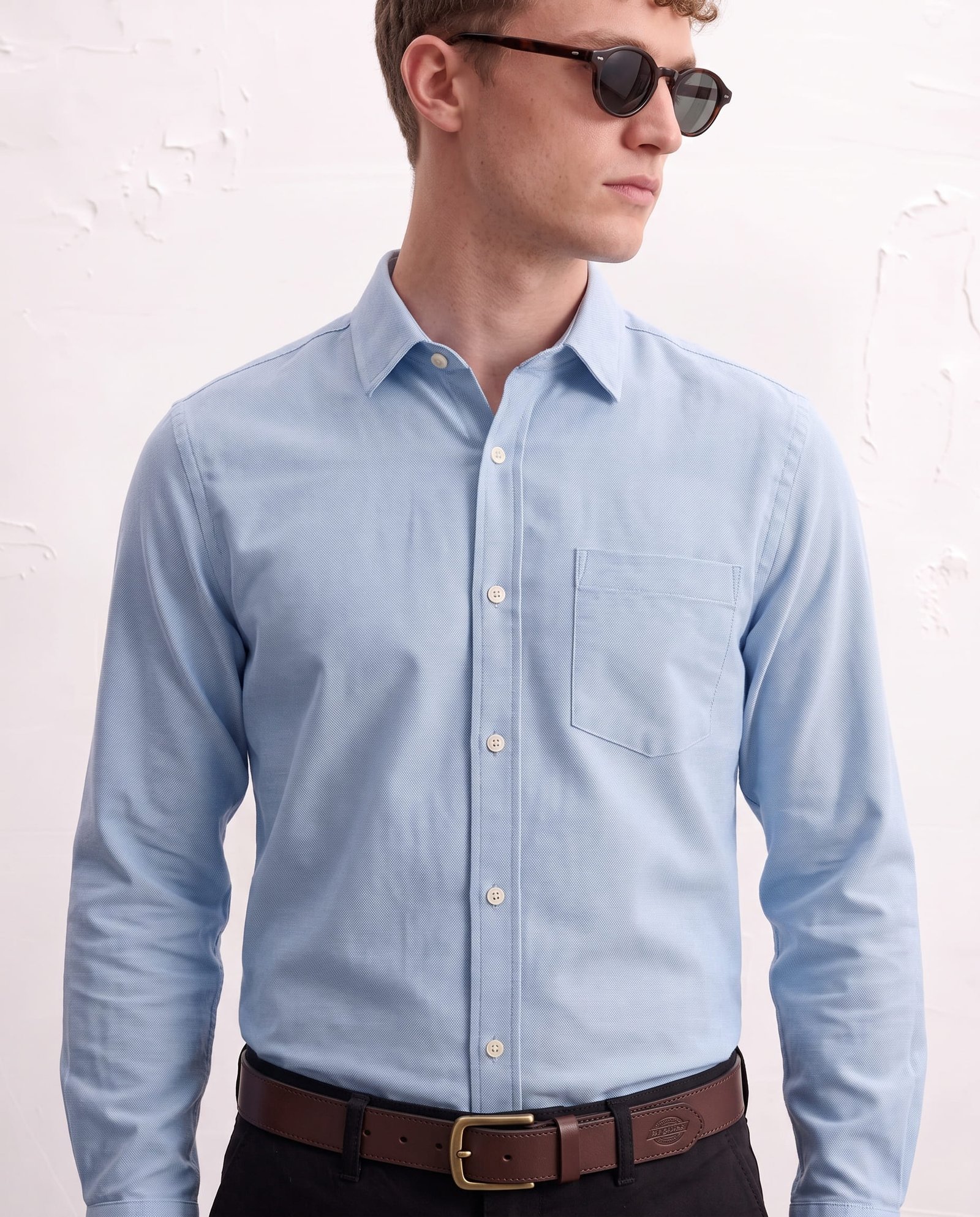 Gianni Visentin - Kemeja Formal Oxford Reguler Fit Light Blue - 9110 - Image 4