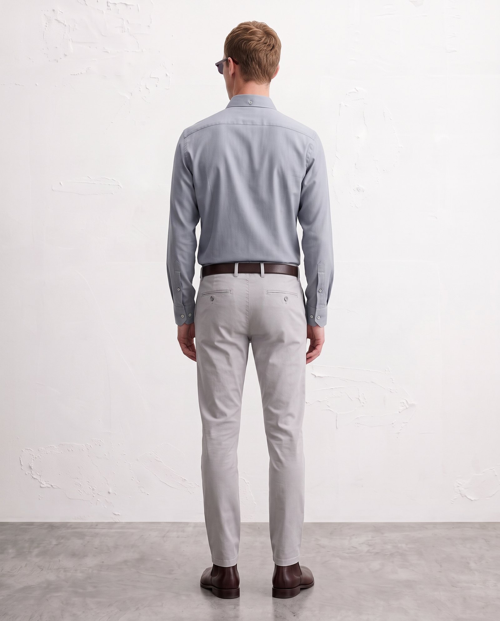 Gianni Visentin - Kemeja Formal Oxford Reguler Fit Stone Grey - 9110 - Image 3