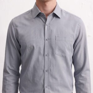 Gianni Visentin - Kemeja Formal Oxford Reguler Fit Stone Grey - 9110
