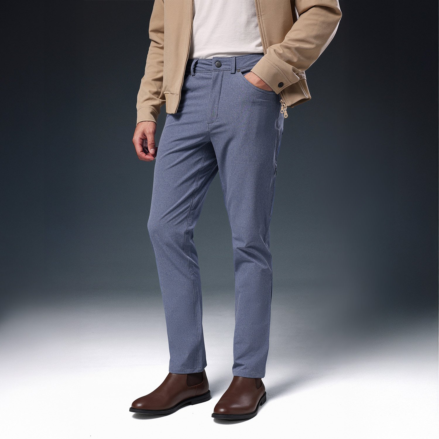 JOBB x MACK WELDON Radius Celana Panjang Pria Straight Fit Navy Heather - Image 2