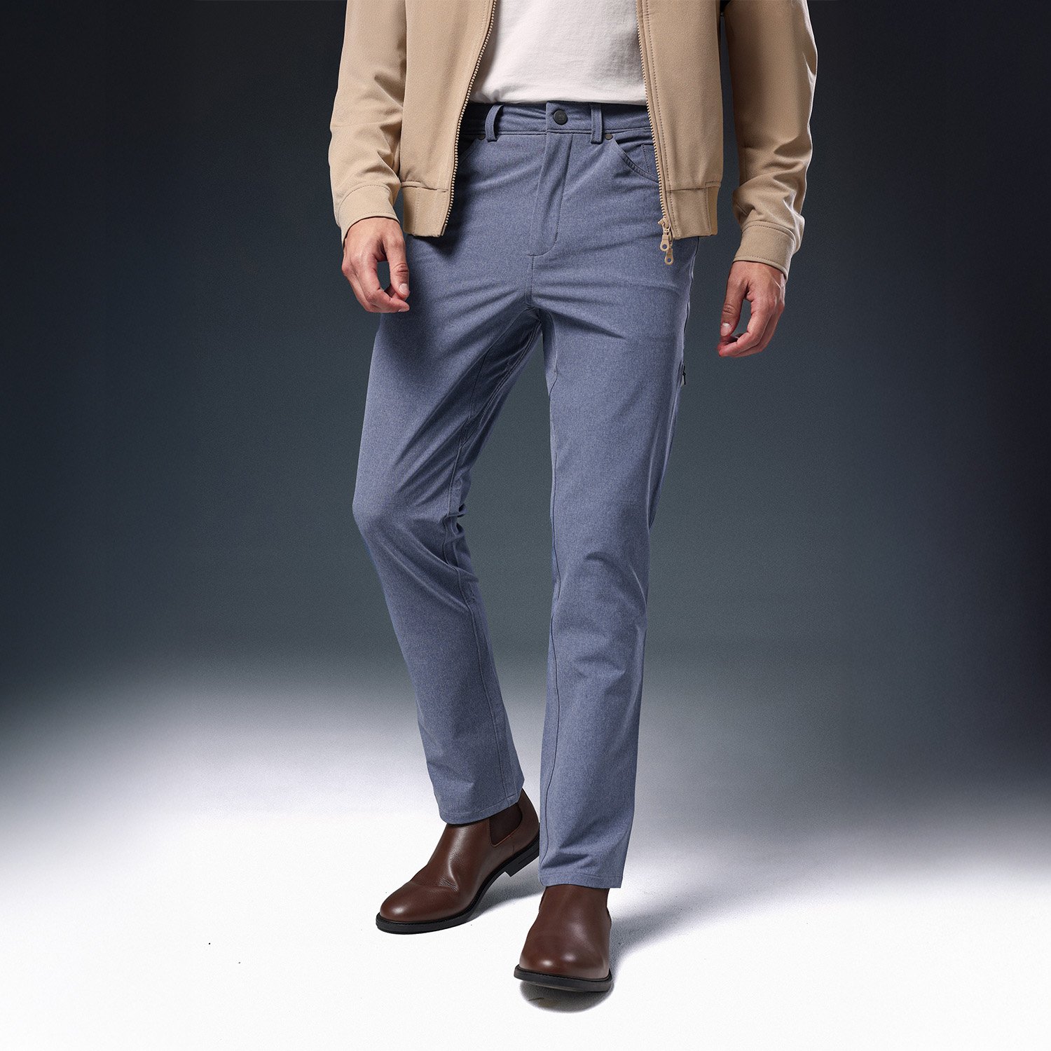 JOBB x MACK WELDON Radius Celana Panjang Pria Straight Fit Navy Heather - Image 3