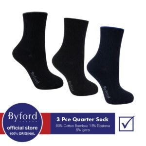 Byford Kaos Kaki Quarter Sock 3 prs/pack - SBYS06Q3CBA1