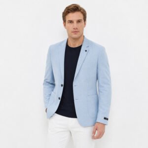 JOBB Danbury-T2 Blazer Pria Slim Fit Biru Muda