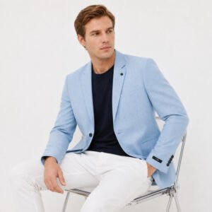 JOBB Danbury-T2 Blazer Pria Slim Fit Biru Muda