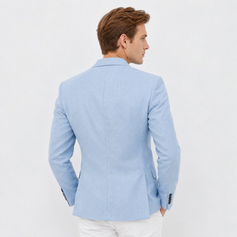 JOBB Danbury-T2 Blazer Pria Slim Fit Biru Muda - Image 4
