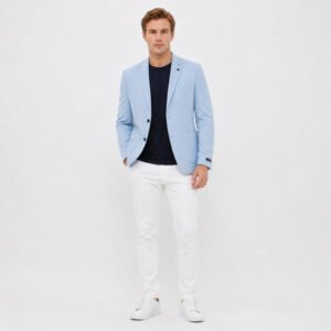 JOBB Danbury-T2 Blazer Pria Slim Fit Biru Muda