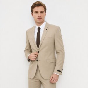 JOBB Estonia Setelan Jas dan Celana Pria Slim Fit Medium Khaki