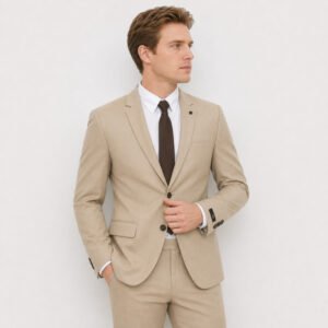 JOBB Estonia Setelan Jas dan Celana Pria Slim Fit Medium Khaki