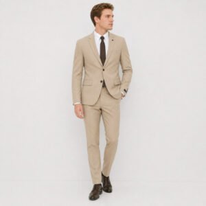 JOBB Estonia Setelan Jas dan Celana Pria Slim Fit Medium Khaki