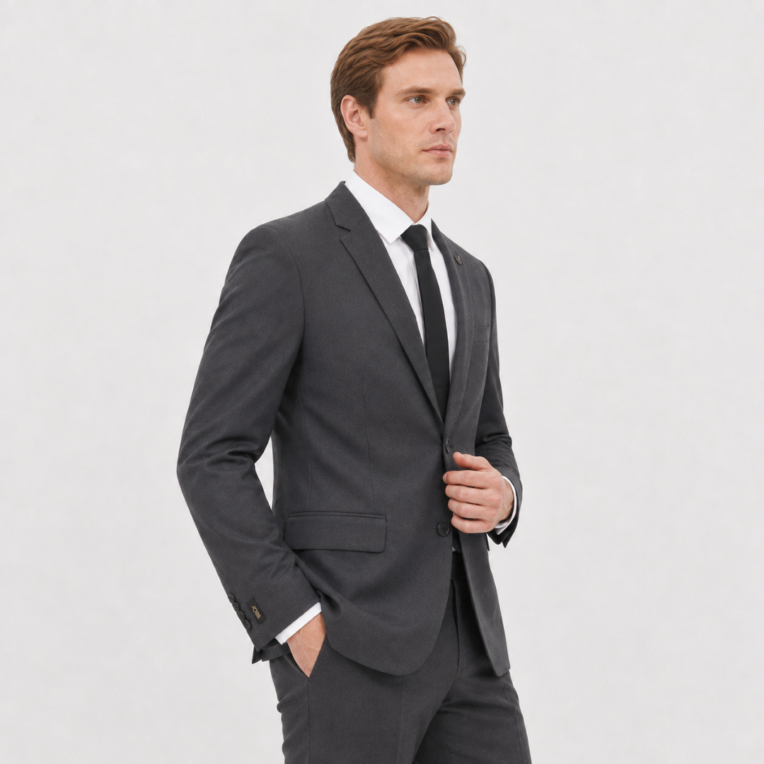 JOBB Eritrea-T2 Setelan Jas dan Celana Pria Slim Fit Charcoal - Image 3