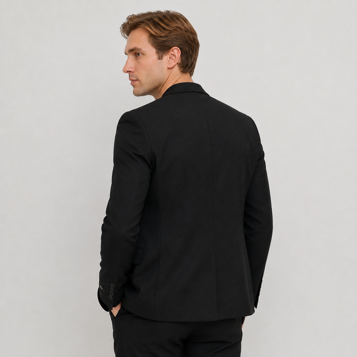 JOBB Fargo-T2 Setelan Jas dan Celana Pria Slim Fit Hitam - Image 4