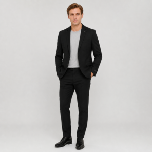 JOBB Fargo-T2 Setelan Jas dan Celana Pria Slim Fit Hitam