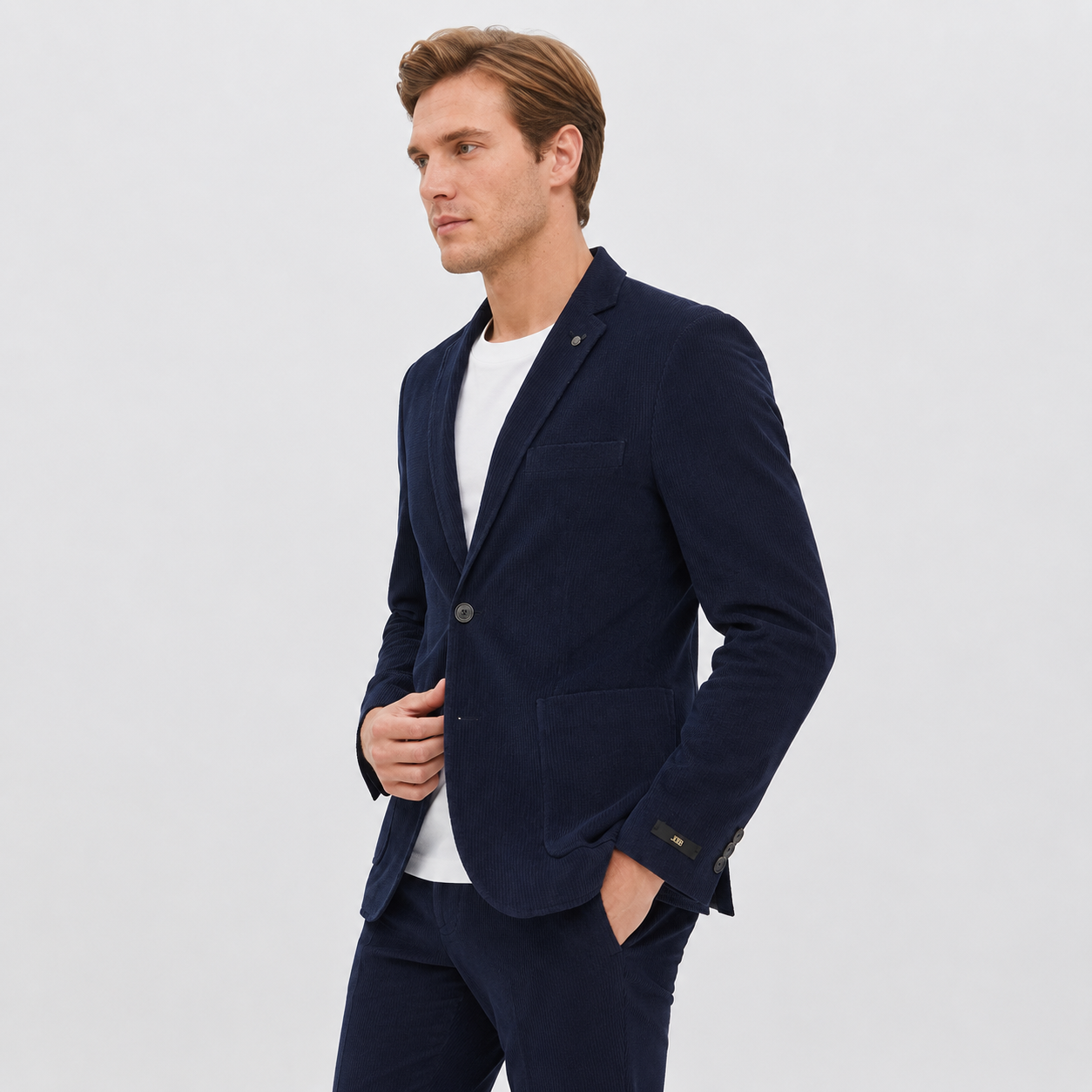 JOBB Grand-T2 Setelan Jas dan Celana Pria Slim Fit Navy - Image 2