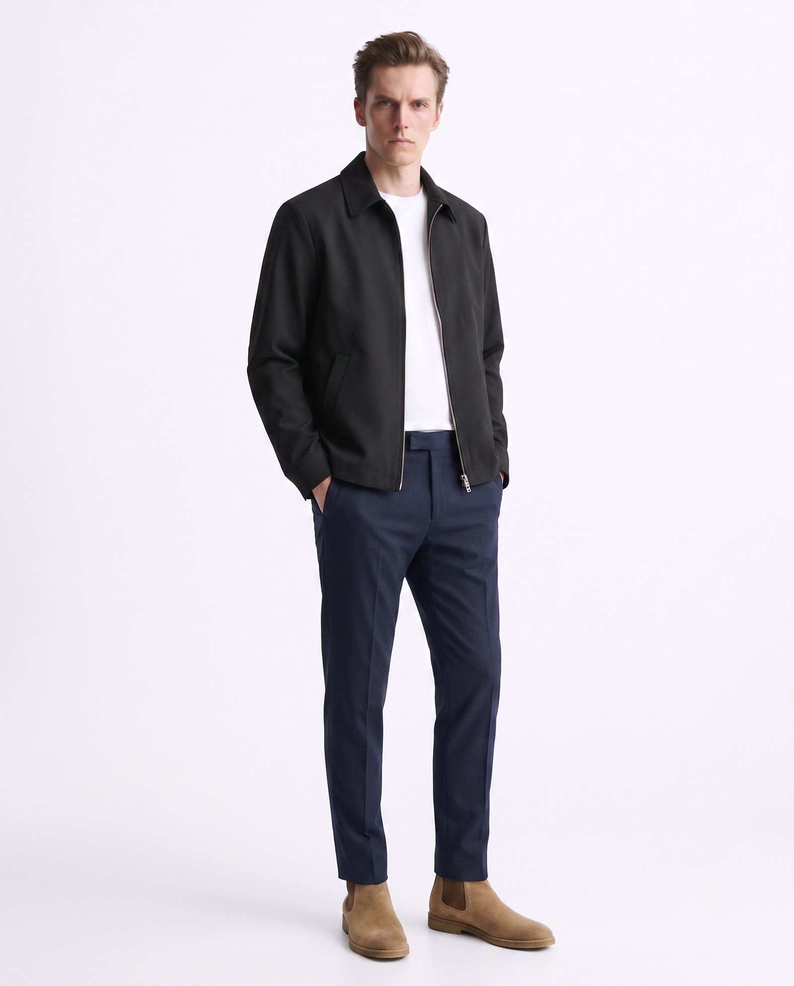 Gianni Visentin Jasket Pria Regular Fit Hitam - 0001