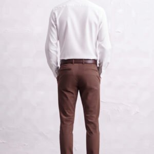 Gianni Visentin Kemeja Pria Lengan Panjang Putih Bertekstur Garis Katun Dobby Regular Fit - 9126