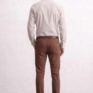 Gianni Visentin Kemeja Pria Smart Formal Modern Slim Kotak Kotak Coklat - 1203