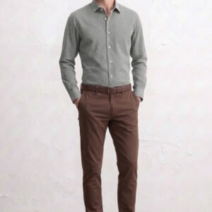 Gianni Visentin Kemeja Pria Smart Formal Modern Slim Kotak Kotak Hitam - 1203