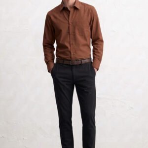 Gianni Visentin Kemeja Pria Lengan Panjang Poly Cotton Regular Fit Coklat - 9124
