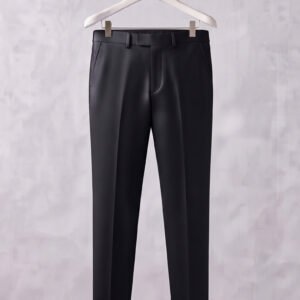Gianni Visentin Celana Panjang Pria High Twist Poly Cotton Hitam Regular Fit - 2155