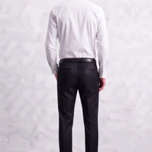 Gianni Visentin Celana Panjang Pria High Twist Poly Cotton Hitam Regular Fit - 2155