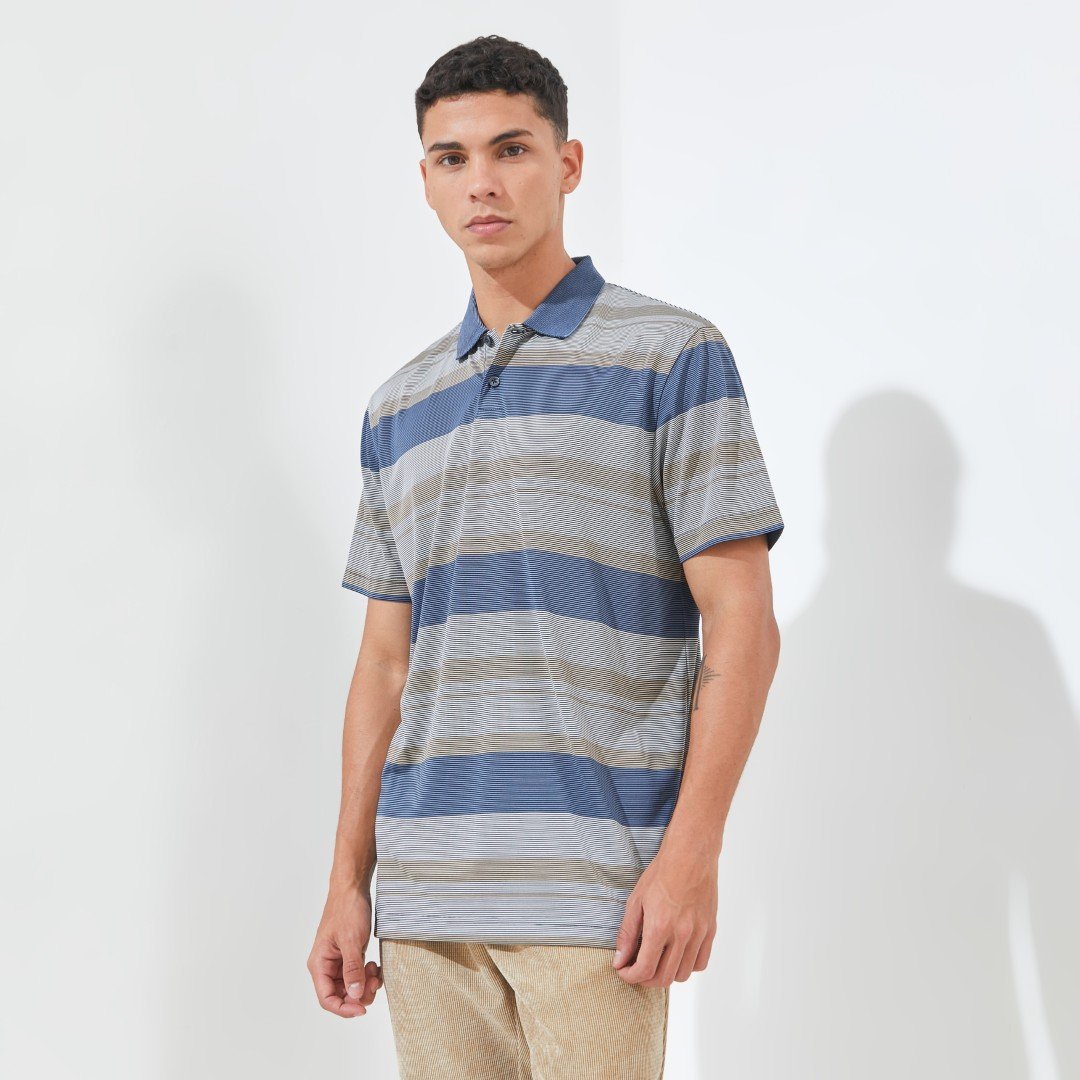 Jack Nicklaus Beverley Premium Polo Shirt Pria Polar Sky Golf Performance - Image 2