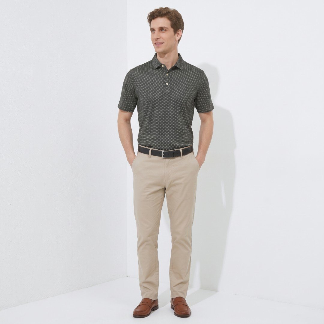 Jack Nicklaus Blackwood Premium Lattice Print Polo Shirt Golf Performance - Image 6