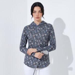 Jack Nicklaus Fenimore Premium Floral Hoodie Shirt Regular Fit Polar Sky