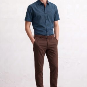 Raymond Renee Kemeja Pria Lengan Pendek Kotak Kotak Regular Fit Biru - 5689